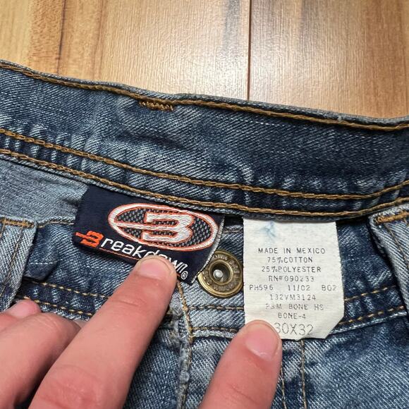 VINTAGE Y2K Baggy Skater Jeans Size 30X32 Breakdown Wide Leg Retro Streetwear - Picture 3 of 9